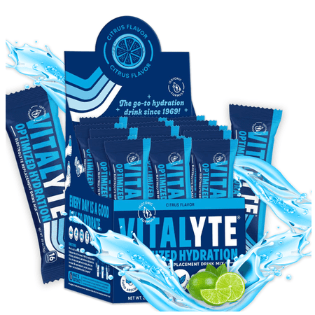 Vitalyte Cool Citrus Electrolyte Powder Packets Mix, Isotonic Hydration, 25 Single Serving Stick Packet