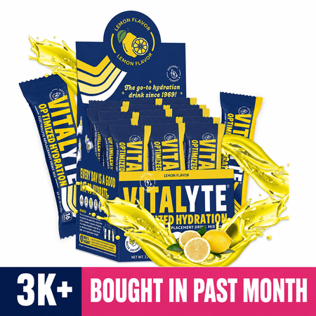 Vitalyte Lemon Electrolyte Packets Powder Mix, Isotonic Hydration, 25 Single Serving Stick Packet