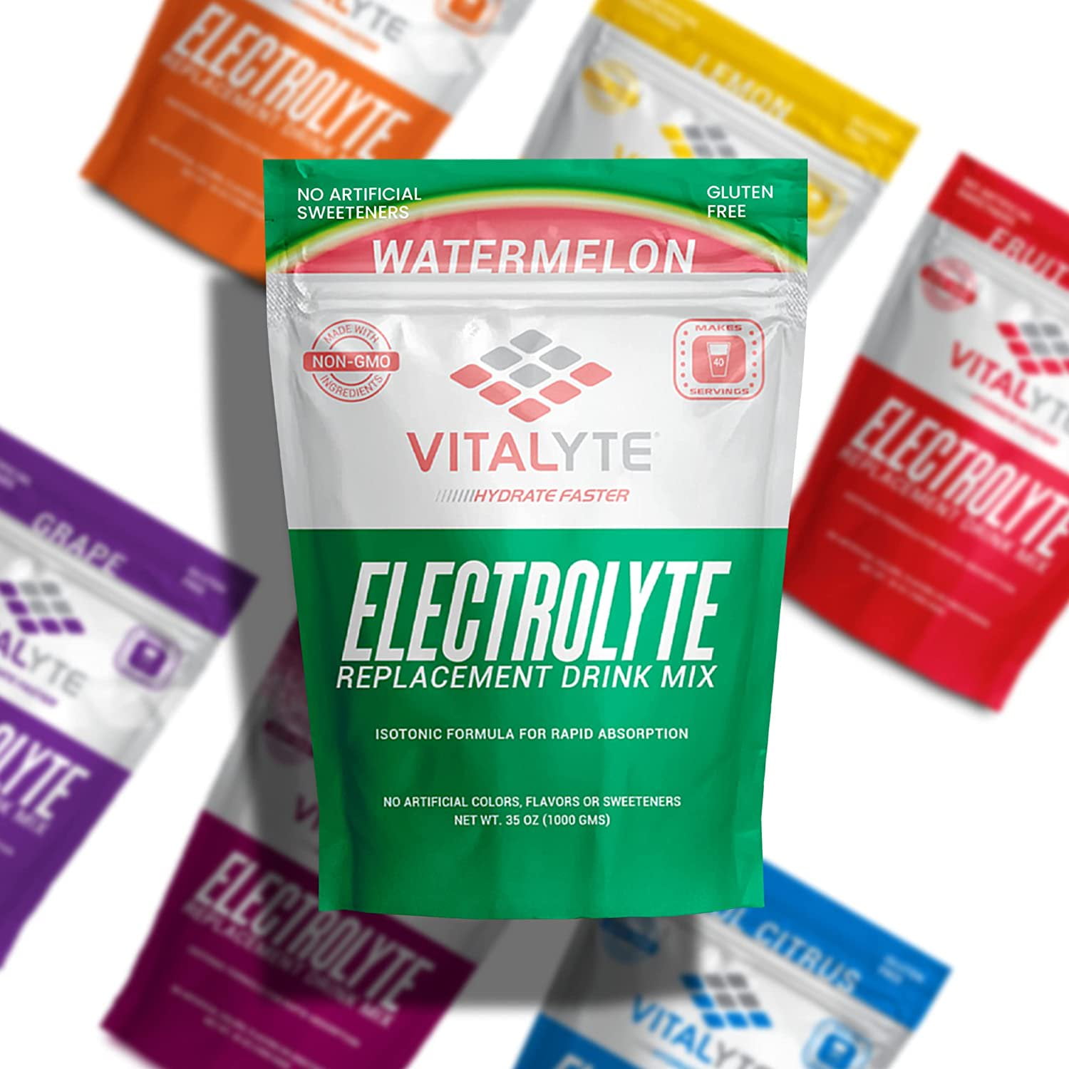 Vitalyte Electrolyte Replacement Powder Drink Mix, 40 16 Ounces per Serving (Watermelon)