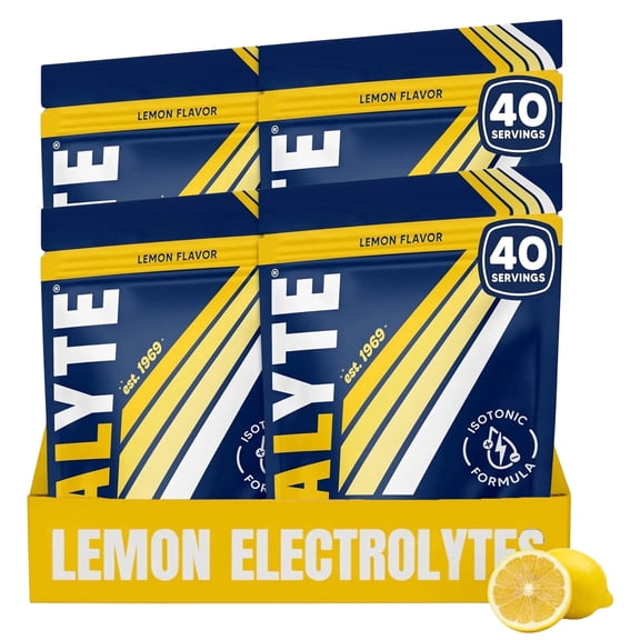 Vitalyte Lemon Electrolyte Powder Mix Isotonic Hydration 160 Servings 4-Pack 35 oz Each