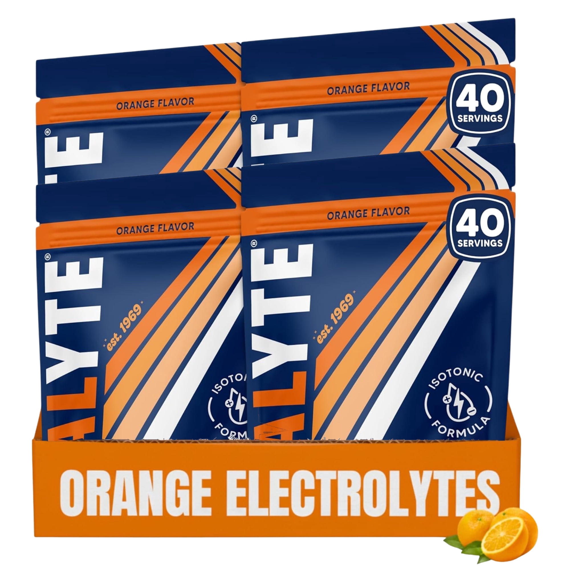 Vitalyte Orange Electrolyte Powder Mix, Isotonic Hydration, 160 Servings (4-pack, 35 oz Each)