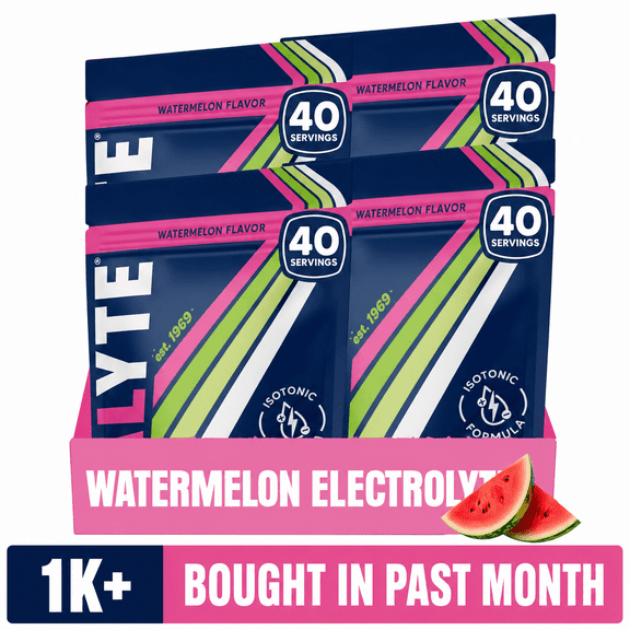 Vitalyte Watermelon Electrolyte Powder Mix, Isotonic Hydration, 160 Servings (4-pack, 35 oz Each)