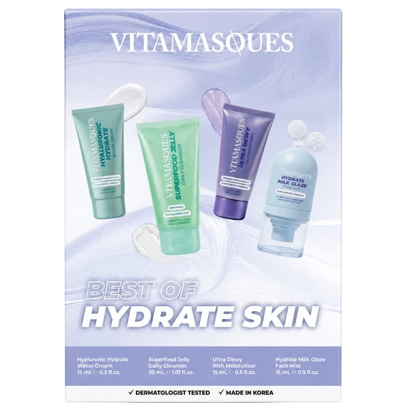 Vitamasques Best of Hydrate Skin Kit for All Skin Types, 4-Piece Set