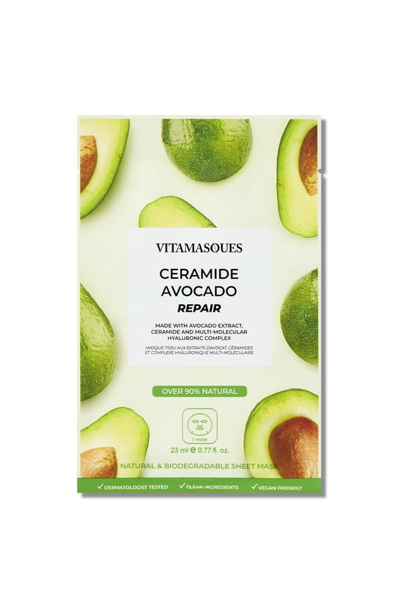 Ceramide Avocado Repair Sheet Mask, For All Skin Types, One Sheet Mask