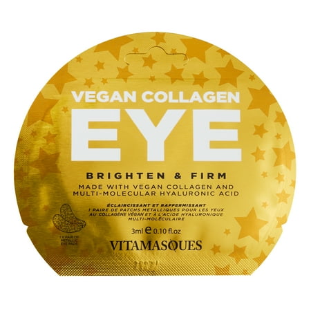 Vitamasques Gold Eye, Vegan Collagen Eye Pads, Brightening & Firming , One Pair