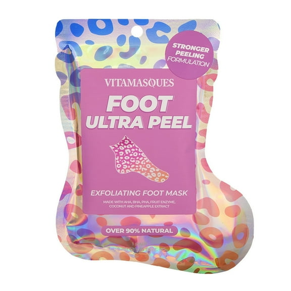 Vitamasques Ultra Peel Exfoliating Foot Mask with Coconut & Pineapple Extract, 1 Pair