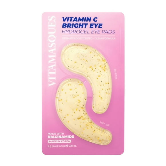 Vitamasques Vitamin C Hydrogel Eye Pads, Brighten, Vegan, 1 Pair