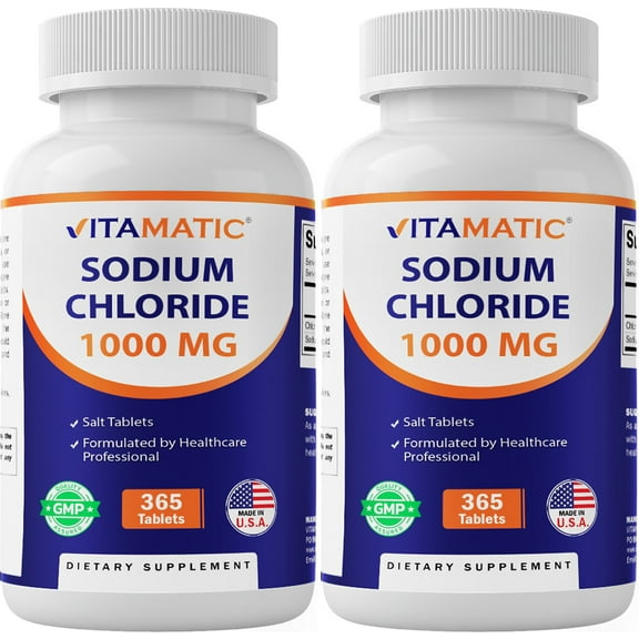 Vitamatic 2 Pack Sodium Chloride 1000mg, 365 Tablets