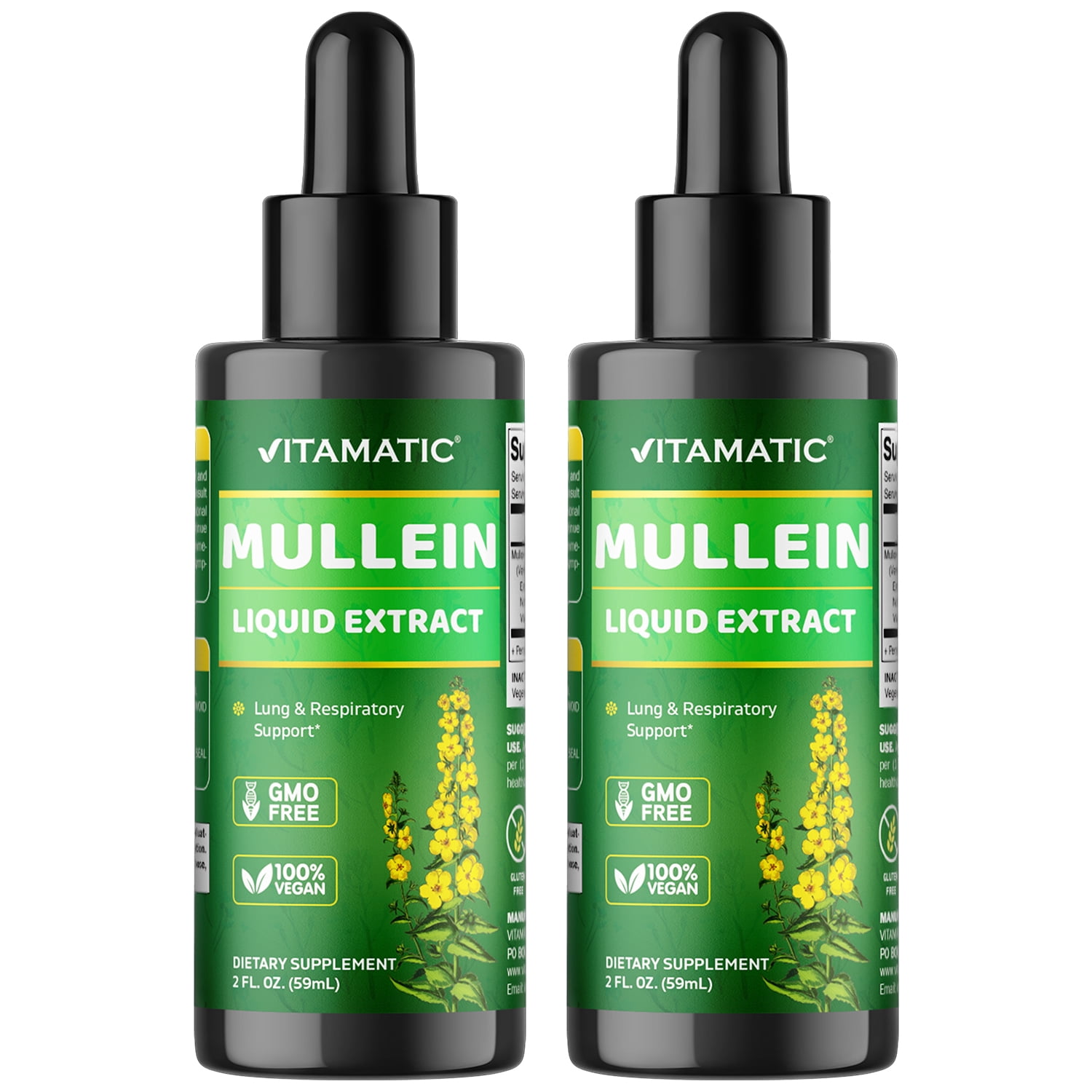 Mullein Blatt 1000mg Kapseln – Lungenreinigung, Hustenlinderung, Vegan, 30/60/120 Stück