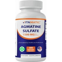Vitamatic Agmatine Sulfate 1500mg Per Serving - 180 Veg Capsules - Made in The USA - Non-GMO & Gluten Free
