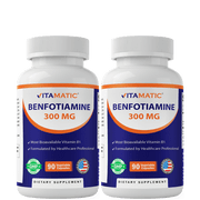 Vitamatic Benfotiamine 300 mg 90 Veg Capsules - 2 Pack