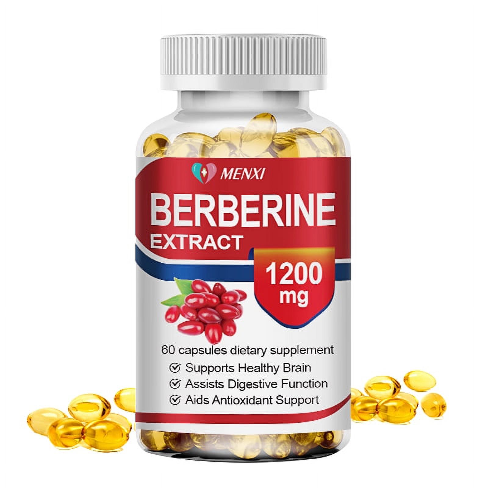 Menxi Berberine Antioxidant Supplement 1200mg, Supports Overall Health