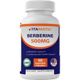 Vitamatic Berberine Supplement 500mg 60 Vegetable Capsules Made in
