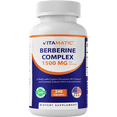 thumbnail image 1 of Vitamatic Berberine with Ceylon Cinnamon, 1500mg, 240 Capsules, Non-GMO, Gluten Free, 1 of 10