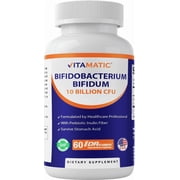 Vitamatic Bifidobacterium Bifidum - 10 Billion per DR Capsule - 60 Count - Digestive Support - Made with Prebiotic Inulin Fiber
