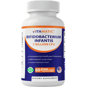 Vitamatic Bifidobacterium Infantis - 5 Billion per DR Capsule - 60 Count - Digestive Support - Made with Prebiotic Inulin Fiber