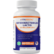 Vitamatic Bifidobacterium lactis - 20 Billion per DR Capsule - 60 Count - Digestive Support - Made with Prebiotic Inulin Fiber