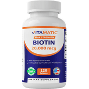 Vitamatic Biotin 20,000 mcg 20 mg with Keratin 120 Tablets
