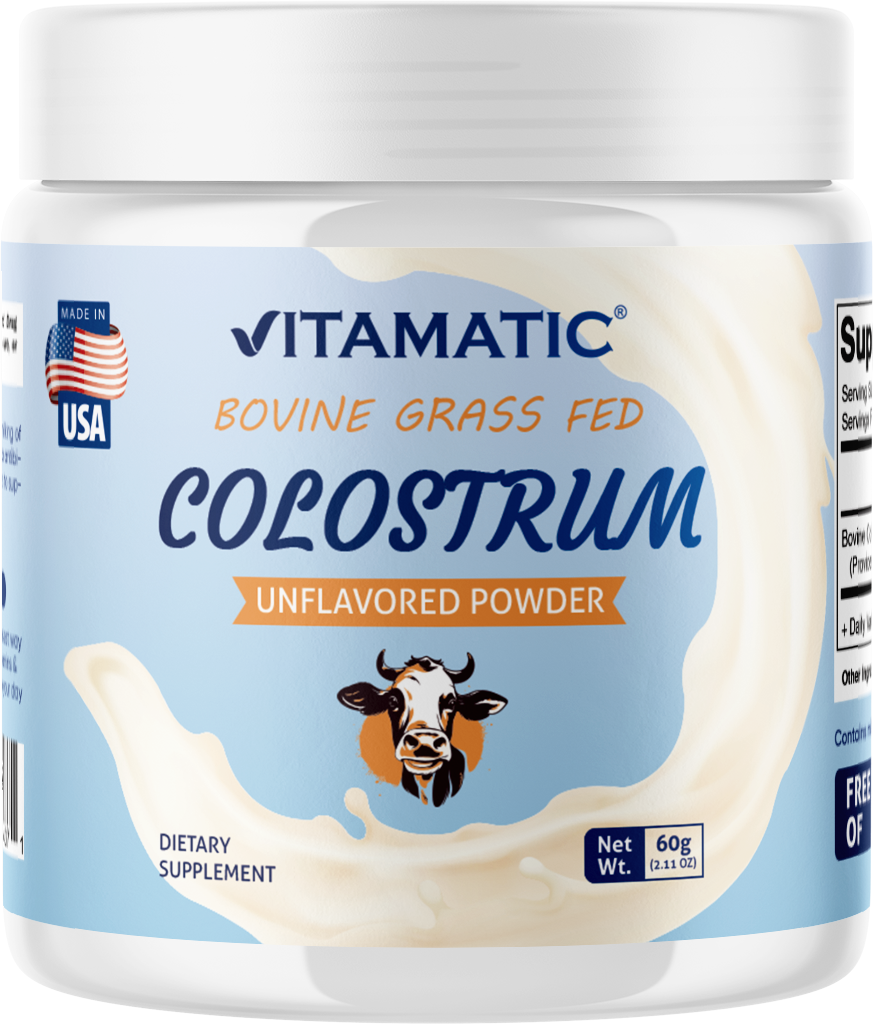 Vitamatic Bovine Colostrum Powder - Supplement For Gut Health, Hair 