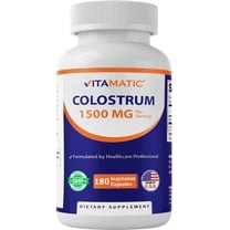 Vitamatic Bovine Colostrum 30% IgG Supplement 1500 mg per Serving - Supplement for Gut Health, Hair Growth, Beauty, Muscle Recovery, & Immune Support - 180 Veg Capsules