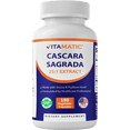 thumbnail image 1 of Vitamatic Cascara Sagrada 25:1 Extract, 5000 mg Equivalent Strength Per Serving, Made with Senna & Psyllium Husk - 180 Veg Capsules - Concentrated 25X Potency - All Natural - Non-GMO, 1 of 10
