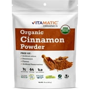 Vitamatic Certified USDA Organic Cinnamon Powder 1 Pound (16 Ounce)