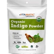 Vitamatic Certified USDA Organic Indigo Powder 1 Pound (16 Ounce)