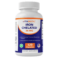 thumbnail image 1 of Vitamatic Chelated Iron 36 mg (from Ferrochel® Ferrous Bisglycinate Chelate) – Non-Constipating - 120 Veg Capsules - Non GMO, Gluten Free, Made in USA, 1 of 11