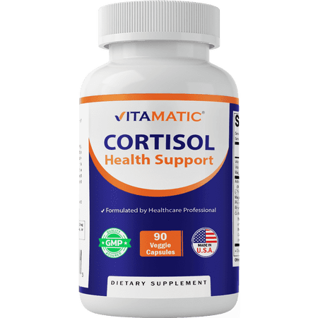 Vitamatic Cortisol Health Support - 90 Veggie Capsules - Made with Adaptogenic Blend with Ashwagandha, Rhodiola, Magnolia, L-Theanine, Phosphatidylserine