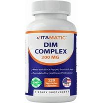Vitamatic DIM Supplement Complex for Women & Men - 300mg - 120 Veg Capsules - Made with Black Pepper, Broccoli Powder & Kale Powder - Non-GMO & Gluten Free - Supports Hormonal Balance