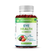 Vitamatic Eye Health Gummies with Lutein, Zeaxanthin, Vitamin C, E & Zinc   Mixed Berry Flavor   60 Gummies  Non-GMO, Gluten-Free