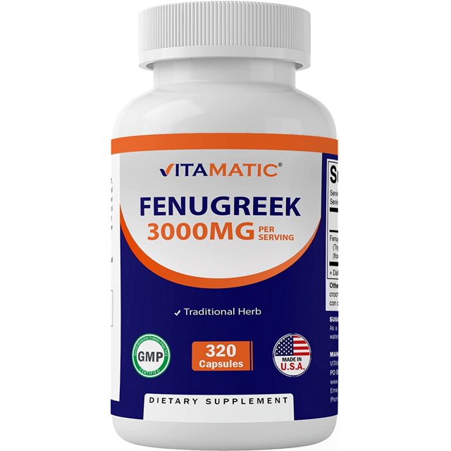 Vitamatic Herbal Supplement Extra Strength Fenugreek 3000mg 320 Veg