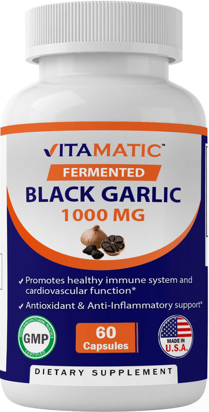 Vitamatic Fermented Black Garlic Extract 1000 mg 60 Capsules