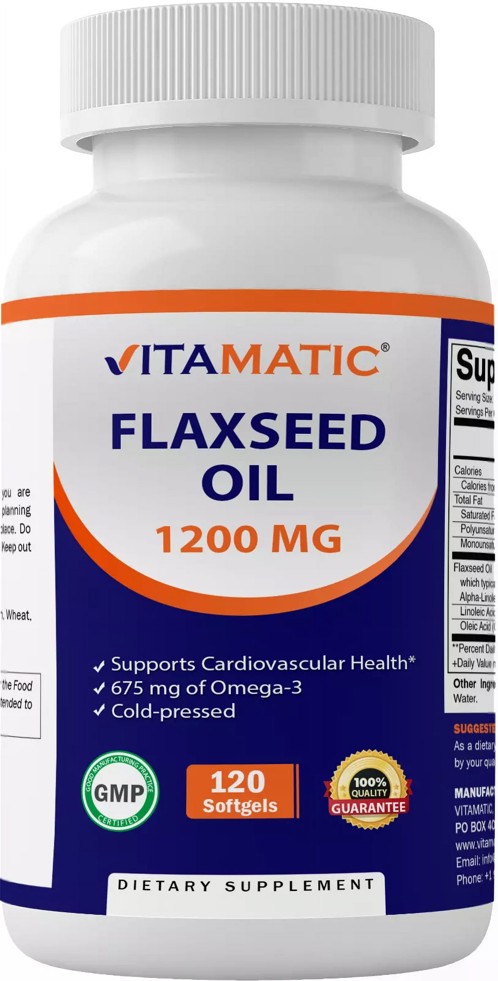 Vitamatic Flaxseed Oil 1200mg 120 from cold pressed flax seed