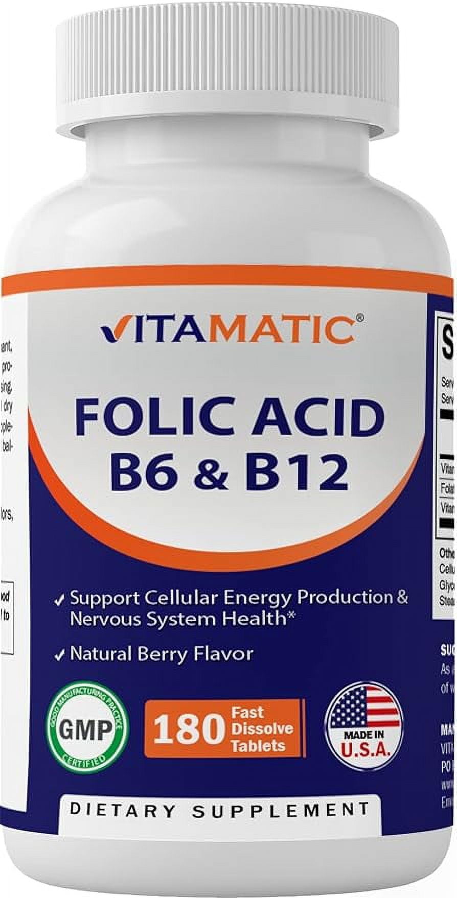 Vitamatic Folic Acid B12 B6 Heart Health, Energy & Red Blood Cell