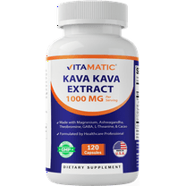 Vitamatic Kava Kava Extract 1000mg – Made with Magnesium, Ashwagandha, GABA, Theobromine, L-Theanine & Cacao – 120 Veg Capsules – Non-GMO & Gluten Free