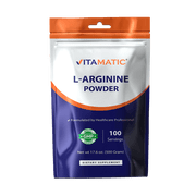 Vitamatic L-Arginine Pure Powder 500 Gram | Unflavored | Non GMO | Gluten Free | No Additives | 5000mg Per Serving | 100 Servings