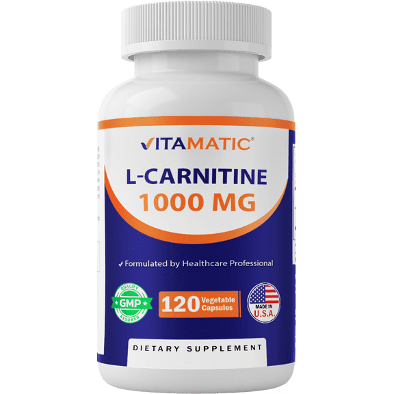 Vitamatic L-Carntitine Fumarate 1000 mg - 120 Vegetable Capsules