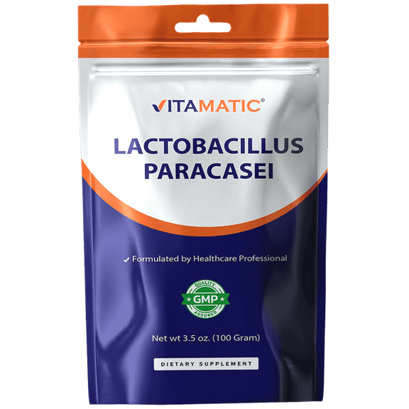 Vitamatic Lactobacillus Paracasei Probiotic Powder - Digestive Support - 100 Gram (3.5 OZ) - 100 Servings