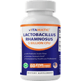 thumbnail interactive-video image 1 of Vitamatic Lactobacillus Rhamnosus 5 Billion per DR Capsule (10 Billion Per 2 Capsules) - 60 Count - Advanced Digestive & Immune Support - Made with Prebiotic Inulin Fiber, 1 of 12