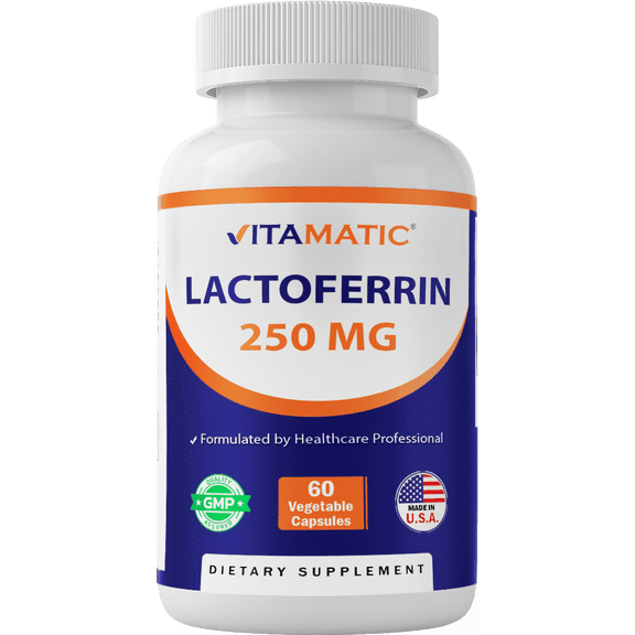 Vitamatic Lactoferrin 250mg, 60 Vegetable Capsules - Promotes Healthy Immune Function*