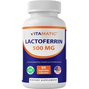 Vitamatic Lactoferrin 500mg, 60 Vegetable Capsules - Promotes Healthy Immune Function*
