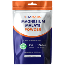 Vitamatic Magnesium Malate 1000mg per Serving Supports Muscle, Joint, and Heart Health 250 Grams - 250 Servings
