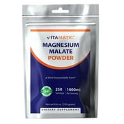 Vitamatic Magnesium Malate 1000mg per Serving Supports Muscle, Joint, and Heart Health 250 Grams - 250 Servings
