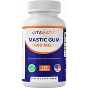 Vitamatic Mastic Gum 1000mg per Serving 120 Capsules - Promotes Digestive, Oral & liver health