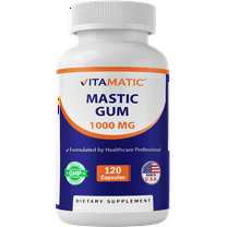 Vitamatic Mastic Gum 1000mg per Serving 120 Capsules - Promotes Digestive, Oral & liver health