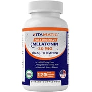 Vitamatic Melatonin, B6 & L-Theanine, Natural Berry, 120 Fast Dissolve Tablets