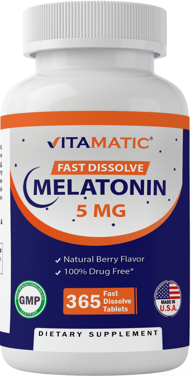 Vitamatic Melatonin 5mg Tablets | Vegetarian, Non-GMO, Gluten Free | 1 ...