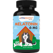 Vitamatic Melatonin for Dogs - 6 mg - 120 Beef Flavored Chewable Tablets