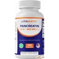 thumbnail image 1 of Vitamatic Pancreatin 10X Digestive Enzymes – 250 Capsules – Made with Protease 50,000 USP, Amylase 50,000 USP & Lipase 4,000 USP – Supports Protein, Carb & Fat Digestion – Non-GMO – Made in USA, 1 of 10
